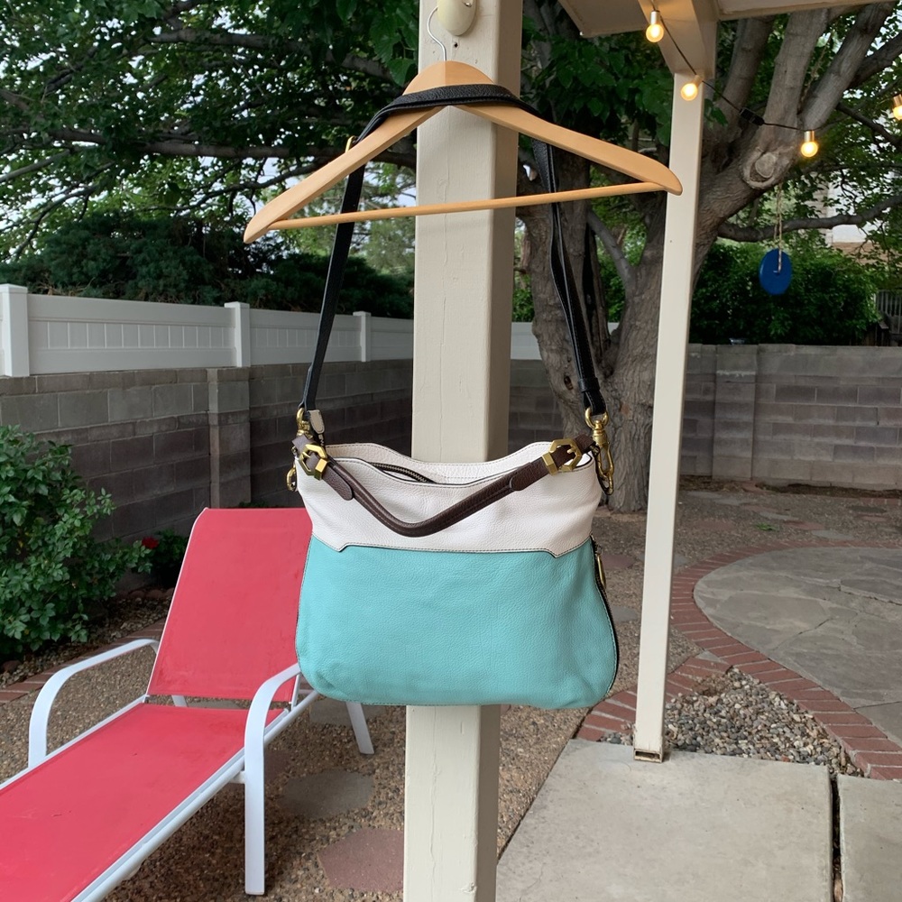 orYANY bag baby blue and white